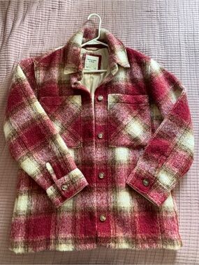 Abercrombie & Fitch Red/Cream Plaid Jacket